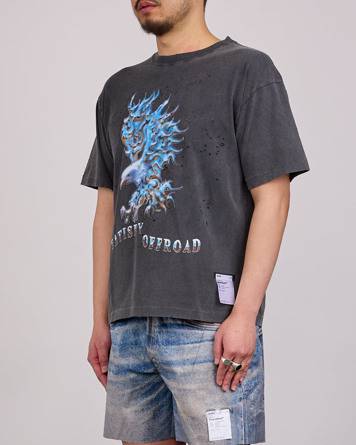 SATISFY MothTech Blue Eagle T-Shirt Aged Black