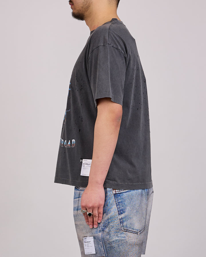 SATISFY MothTech Blue Eagle T-Shirt Aged Black