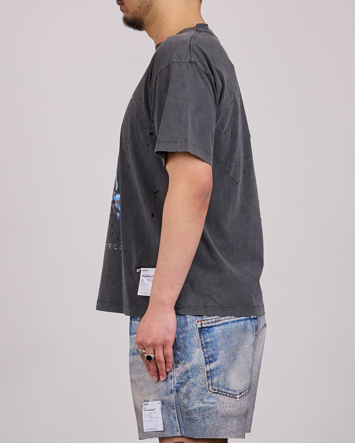 SATISFY MothTech Blue Horse T-Shirt Aged Black