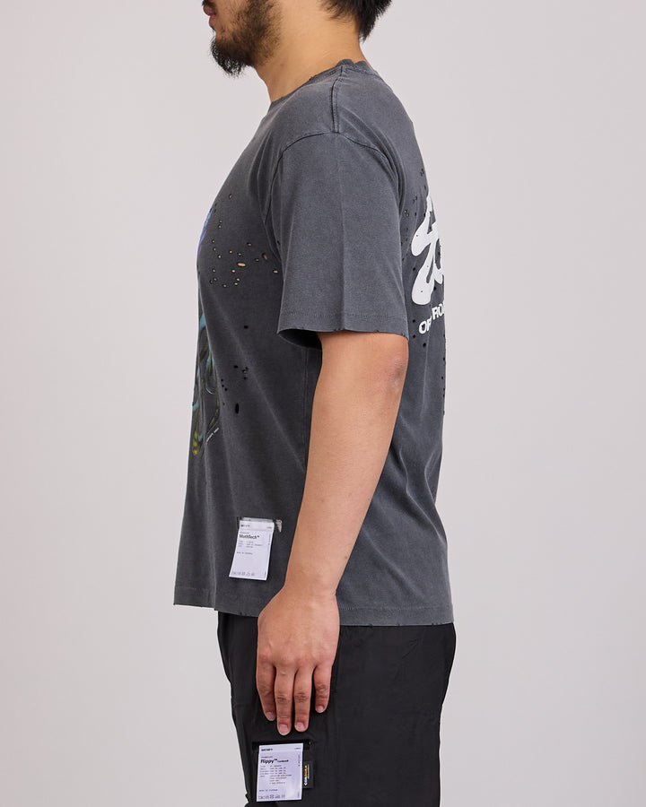 SATISFY MothTech Graphic T-Shirt Faded Black Eagle