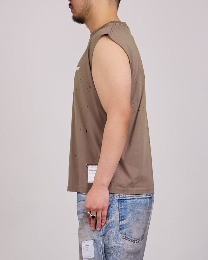 SATISFY MothTech Muscle Sleeveless Logo T-Shirt Sun Bleached Falcon