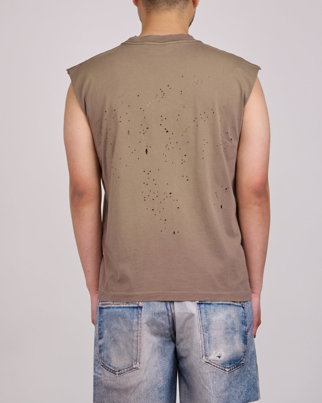 SATISFY MothTech Muscle Sleeveless Logo T-Shirt Sun Bleached Falcon