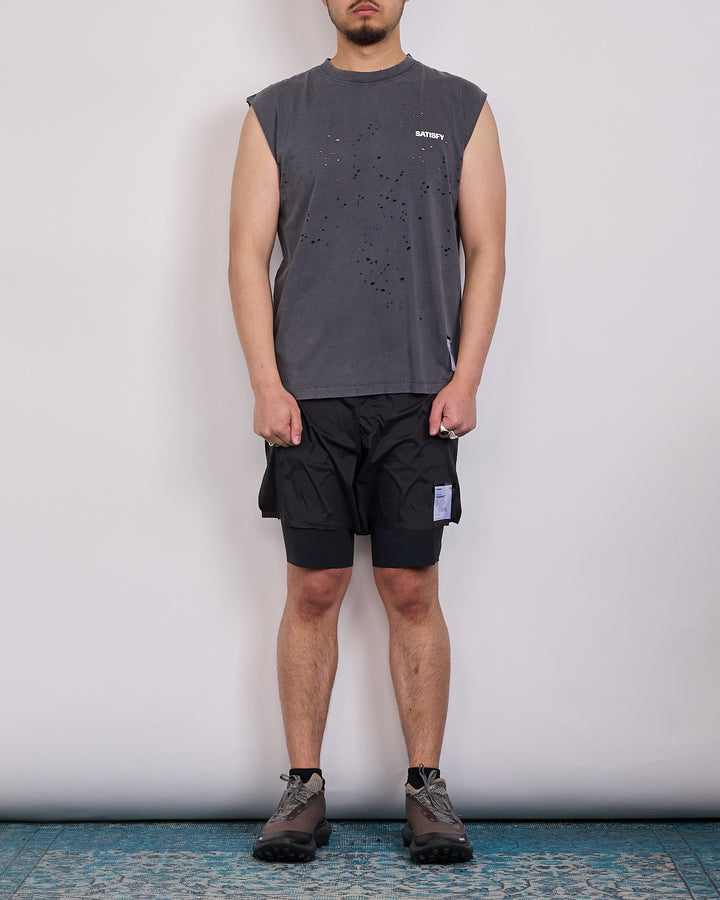 SATISFY MothTech Muscle T-Shirt Small Logo Aged Black