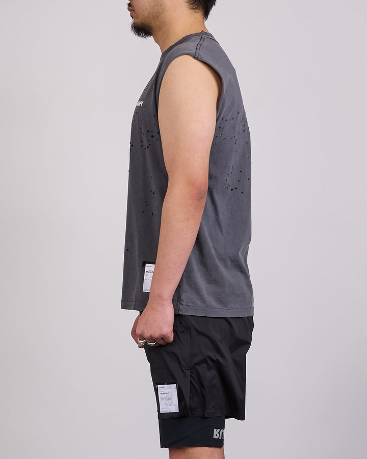 SATISFY MothTech Muscle T-Shirt Small Logo Aged Black