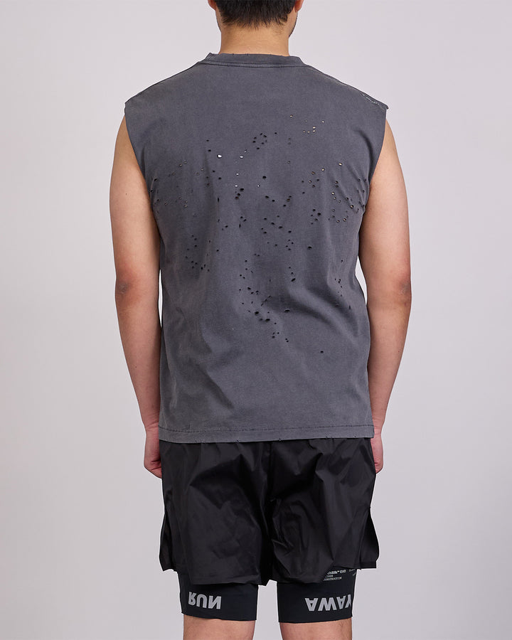 SATISFY MothTech Muscle T-Shirt Small Logo Aged Black