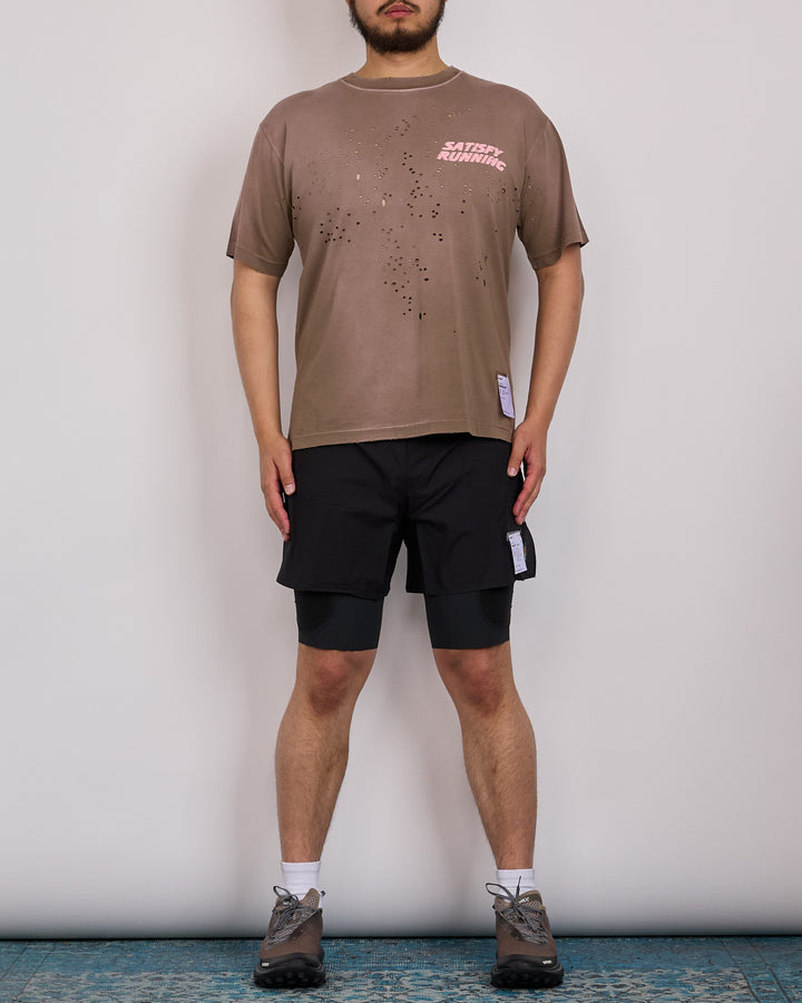 SATISFY MothTech Running Graphic T-Shirt Sunbleached Rain Drum Water