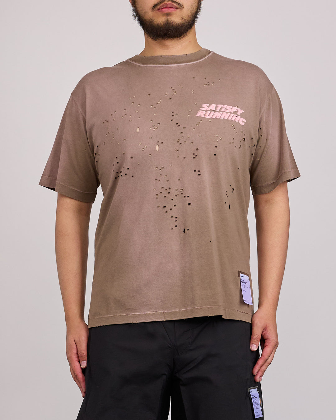 SATISFY MothTech Running Graphic T-Shirt Sunbleached Rain Drum Water