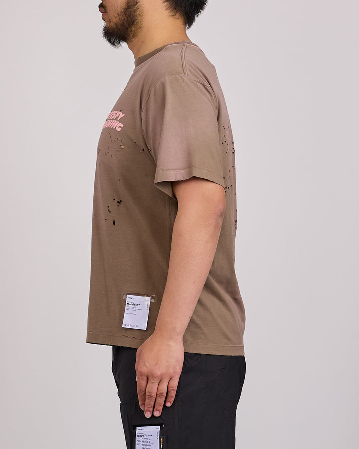 SATISFY MothTech Running Graphic T-Shirt Sunbleached Rain Drum Water