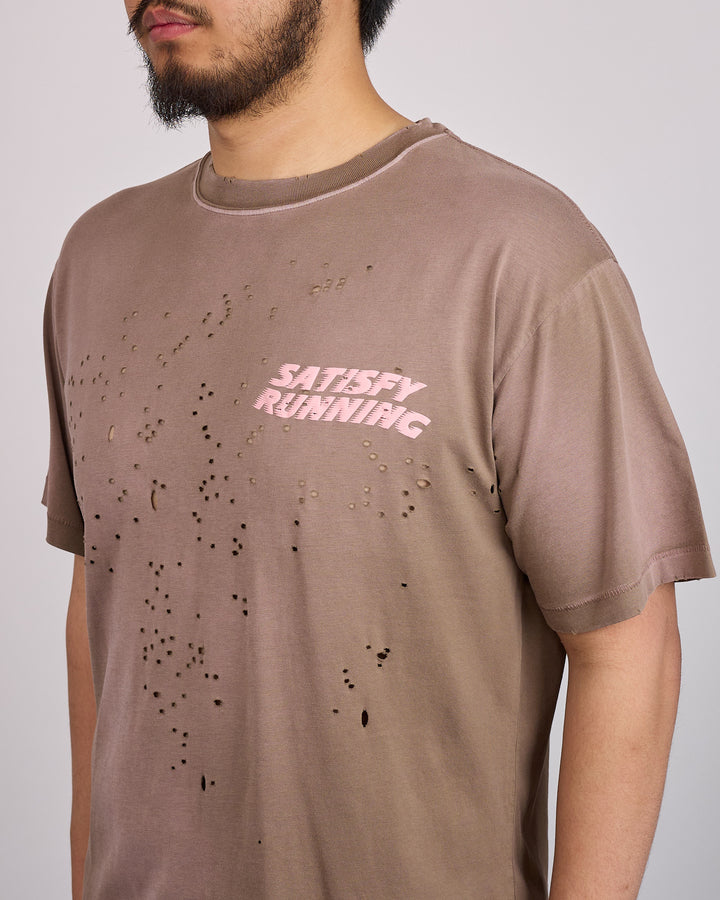 SATISFY MothTech Running Graphic T-Shirt Sunbleached Rain Drum Water