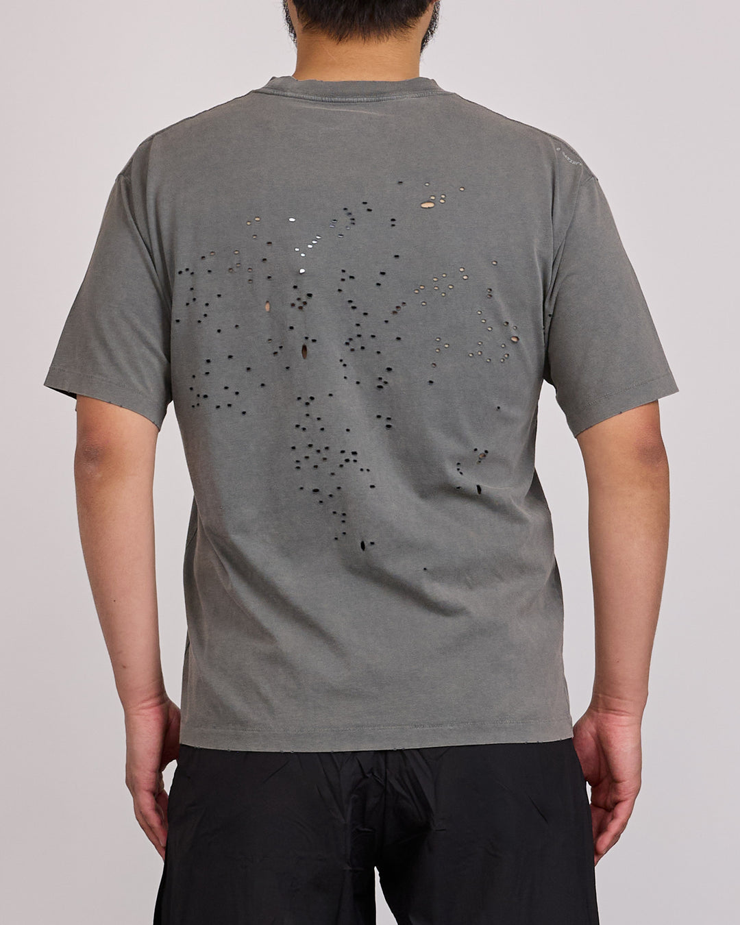 SATISFY MothTech Small Center Logo T-Shirt Faded Black
