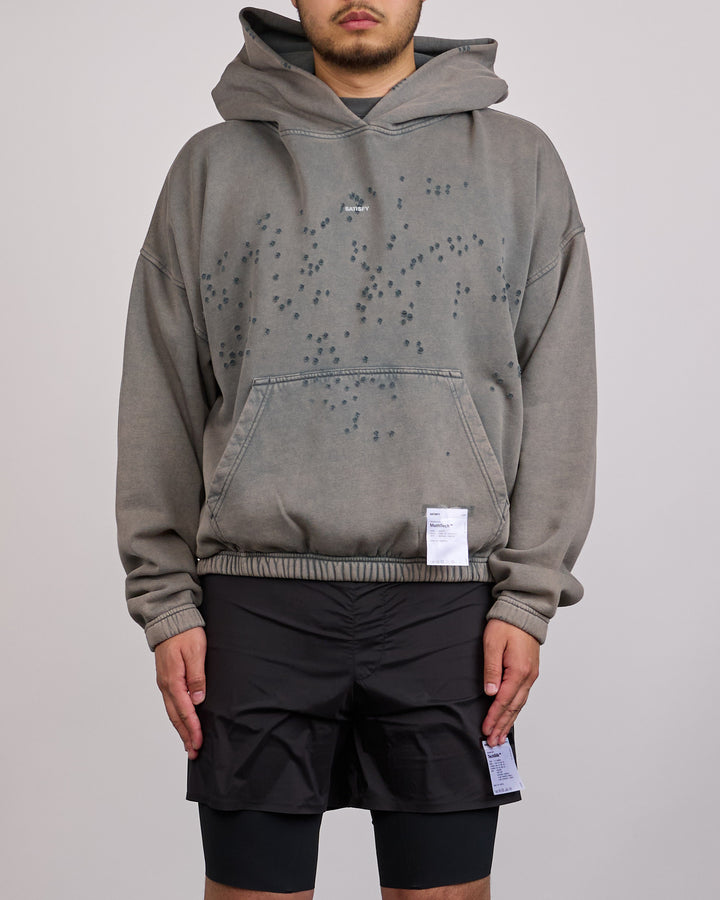 SATISFY MothTech Small Logo Hoodie Faded Black