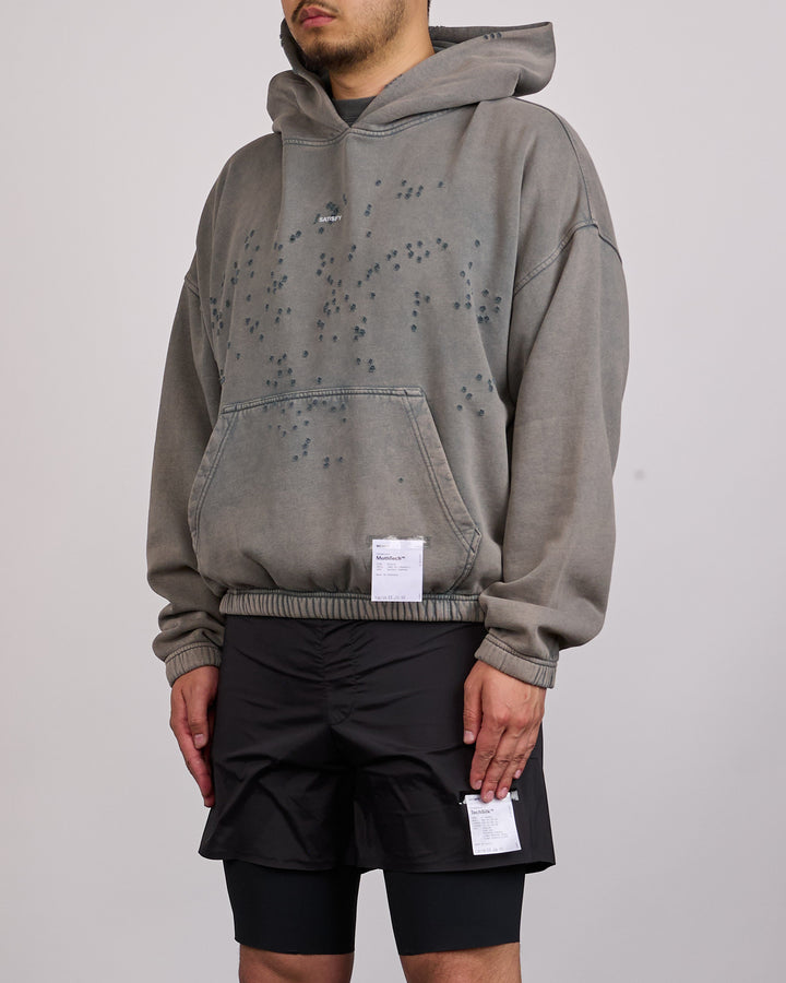 SATISFY MothTech Small Logo Hoodie Faded Black