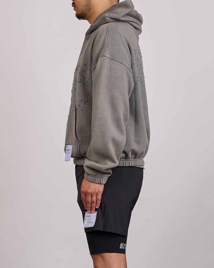 SATISFY MothTech Small Logo Hoodie Faded Black