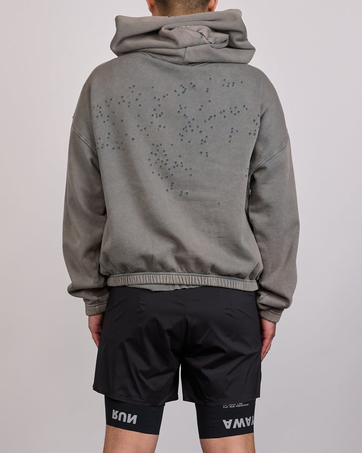 SATISFY MothTech Small Logo Hoodie Faded Black