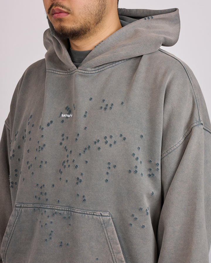 SATISFY MothTech Small Logo Hoodie Faded Black
