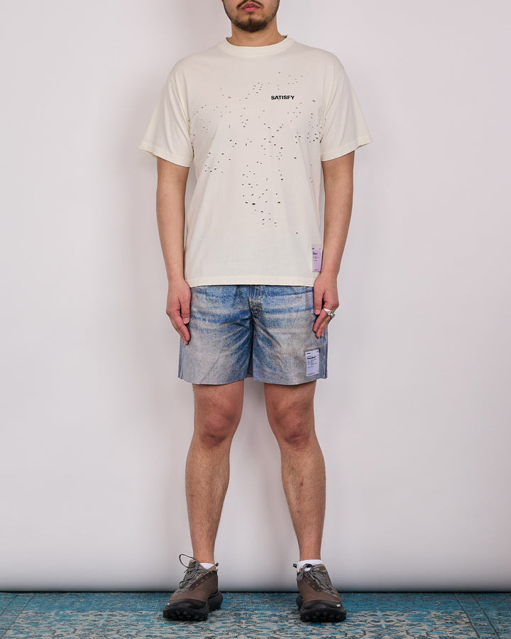 SATISFY MothTech Small Logo T-Shirt Aged Ecru