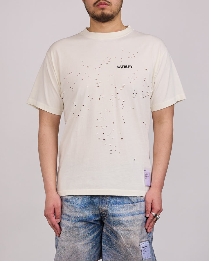 SATISFY MothTech Small Logo T-Shirt Aged Ecru