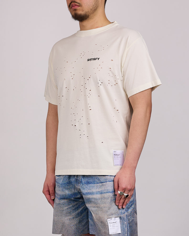 SATISFY MothTech Small Logo T-Shirt Aged Ecru