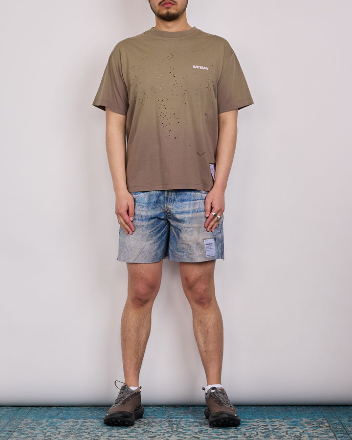 SATISFY MothTech Small Logo T-Shirt Sun Bleached Falcon