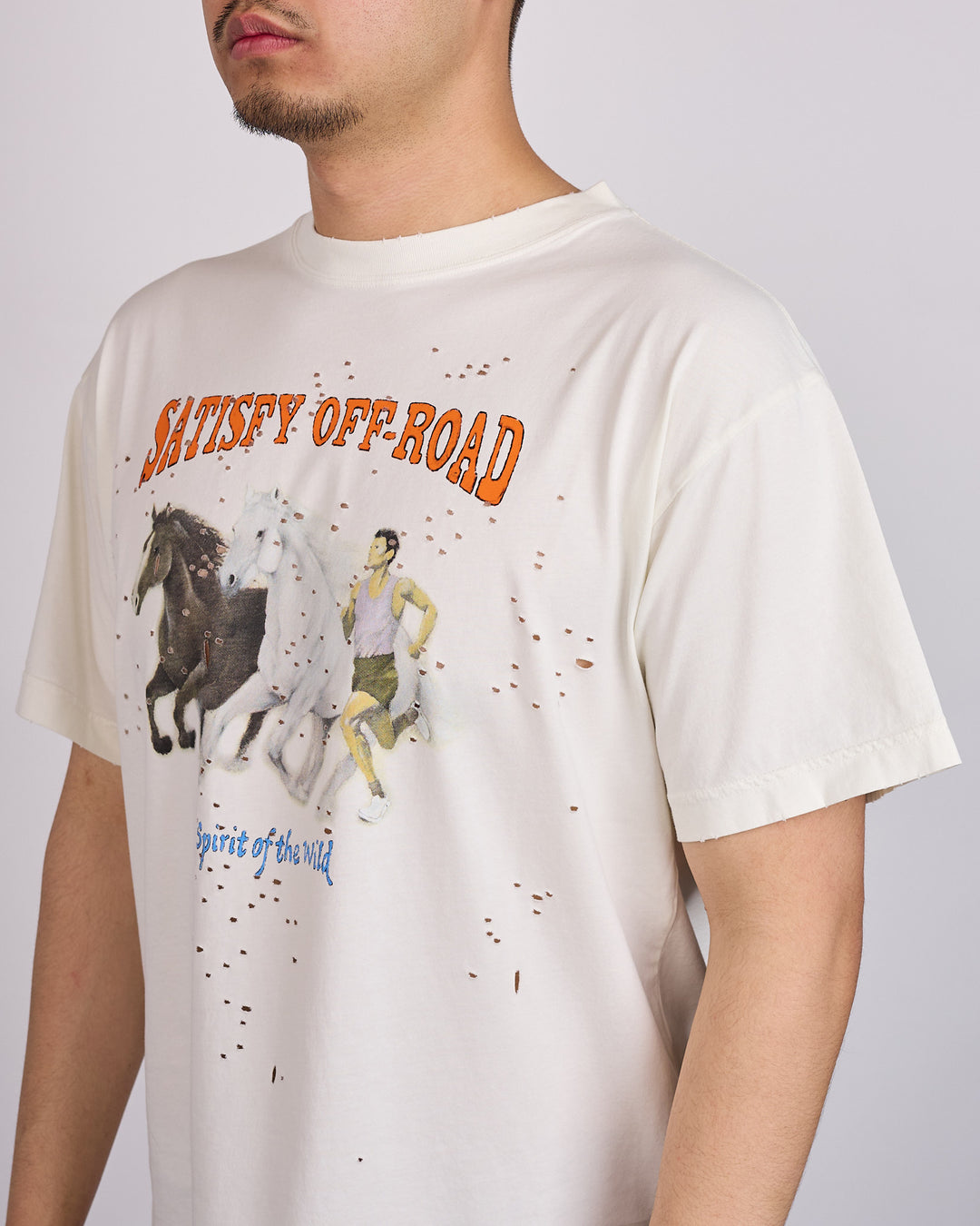 SATISFY MothTech Spirit Graphic T-Shirt Off White