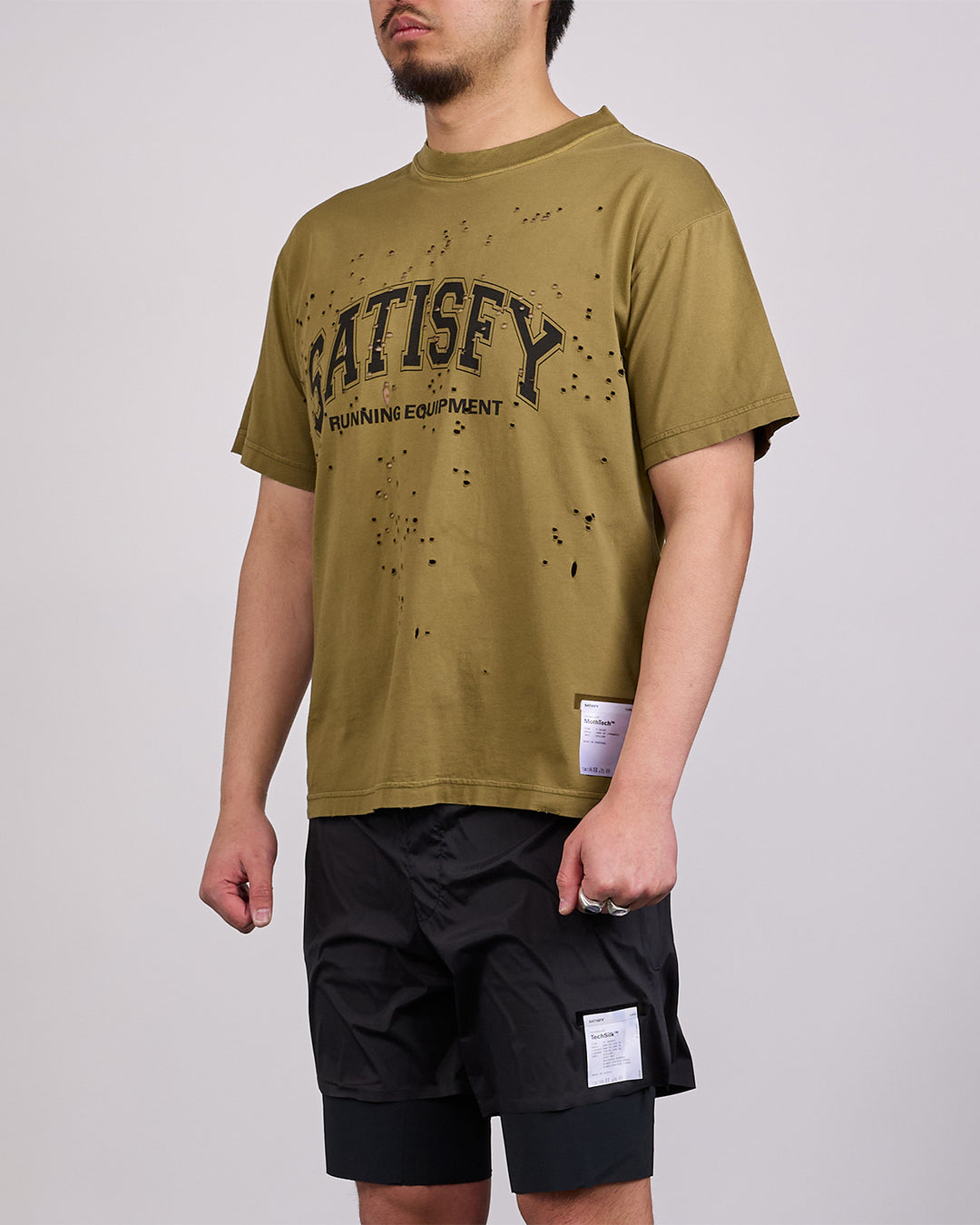 SATISFY MothTech T-Shirt Arch Sun Bleached Military Olive