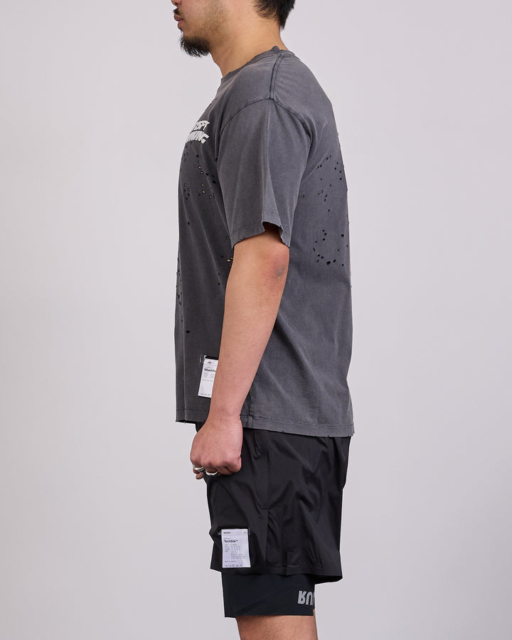 SATISFY MothTech T-Shirt Running Logo Aged Black