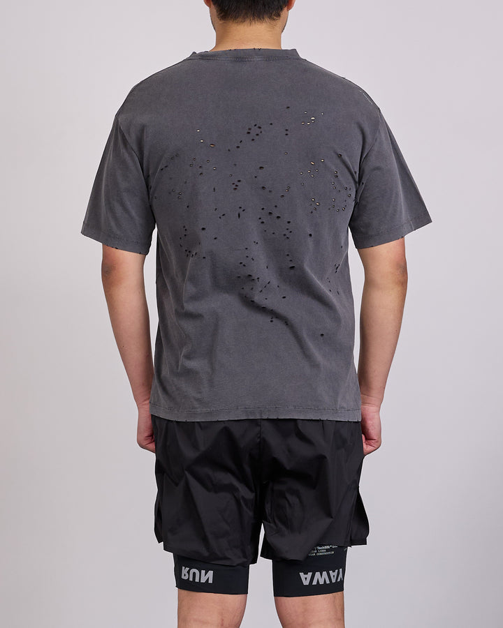 SATISFY MothTech T-Shirt Running Logo Aged Black