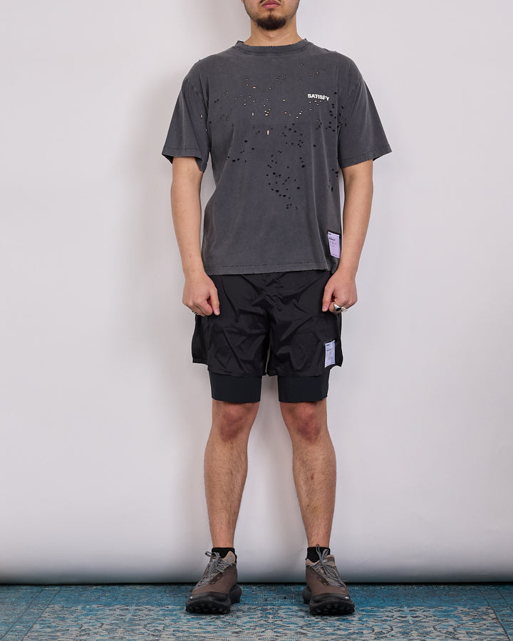 SATISFY MothTech T-Shirt Small Logo Aged Black