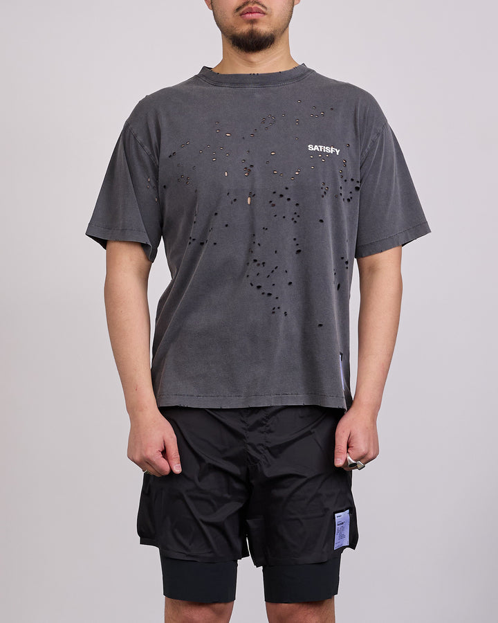 SATISFY MothTech T-Shirt Small Logo Aged Black