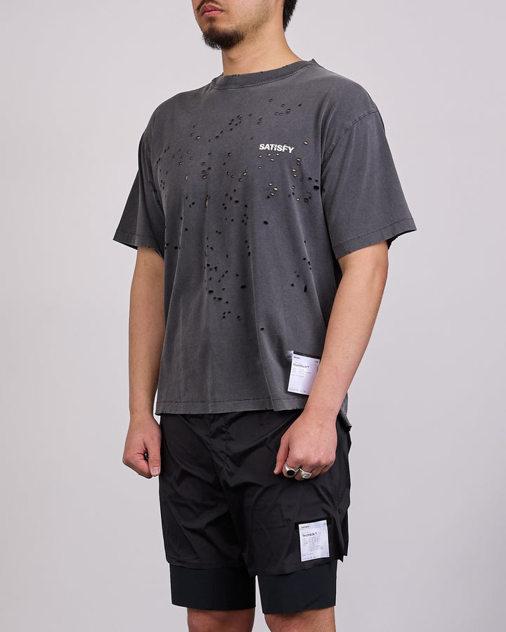 SATISFY MothTech T-Shirt Small Logo Aged Black