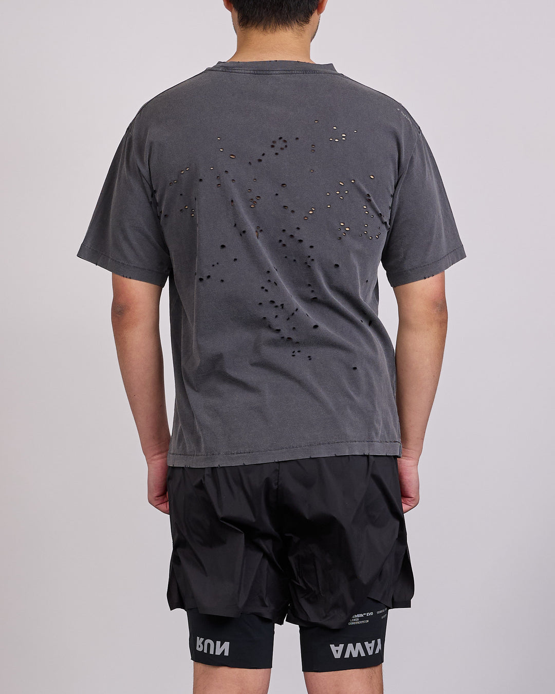 SATISFY MothTech T-Shirt Small Logo Aged Black