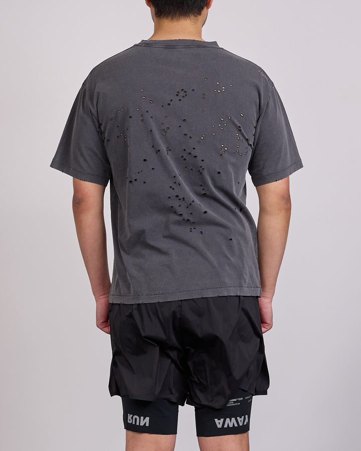 SATISFY MothTech T-Shirt Small Logo Aged Black