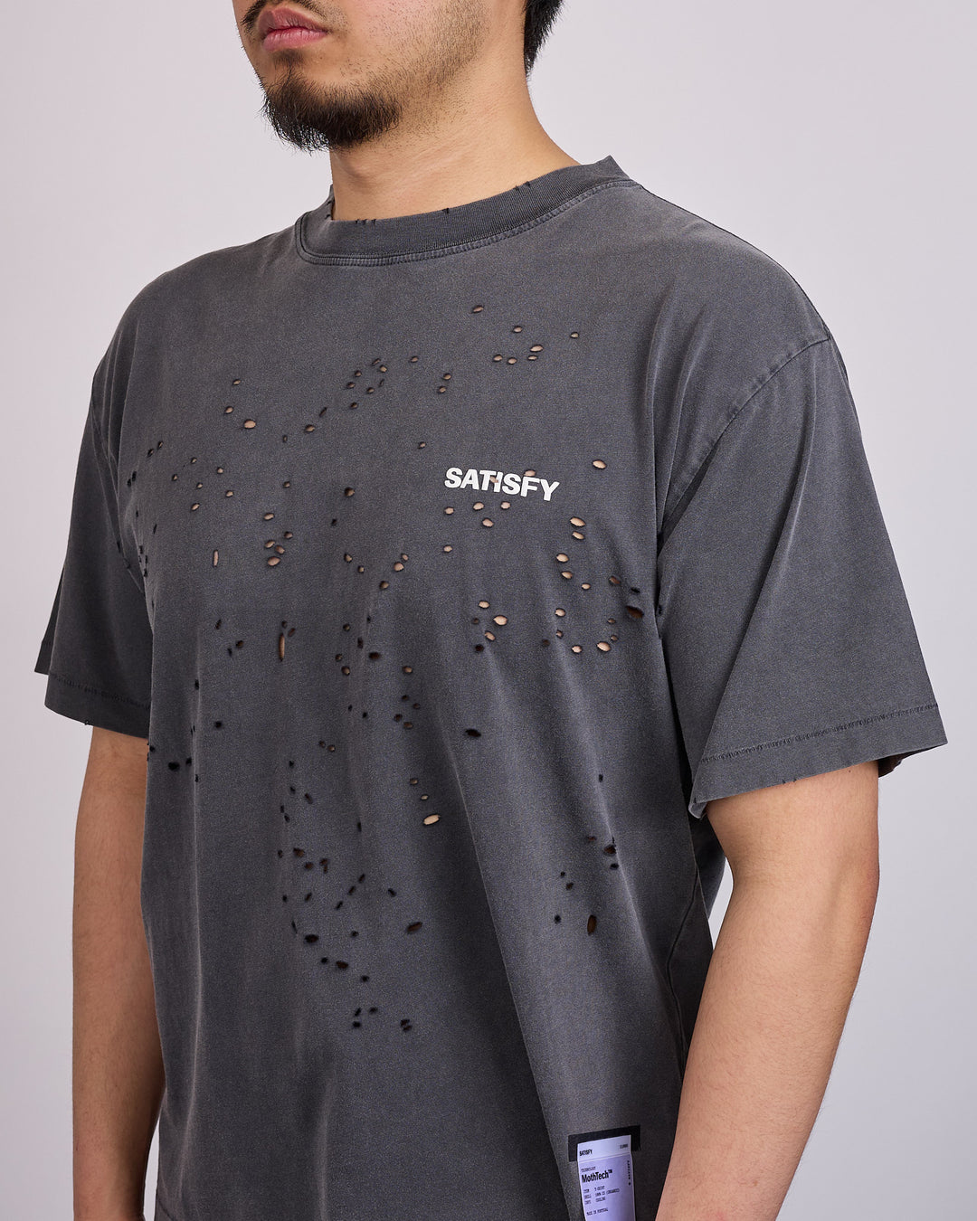 SATISFY MothTech T-Shirt Small Logo Aged Black