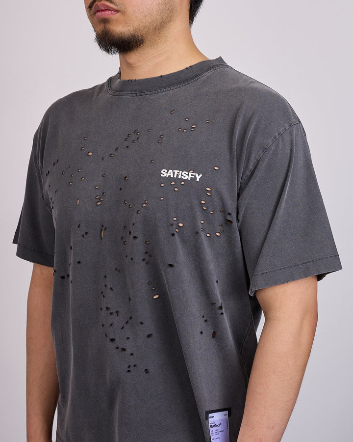 SATISFY MothTech T-Shirt Small Logo Aged Black