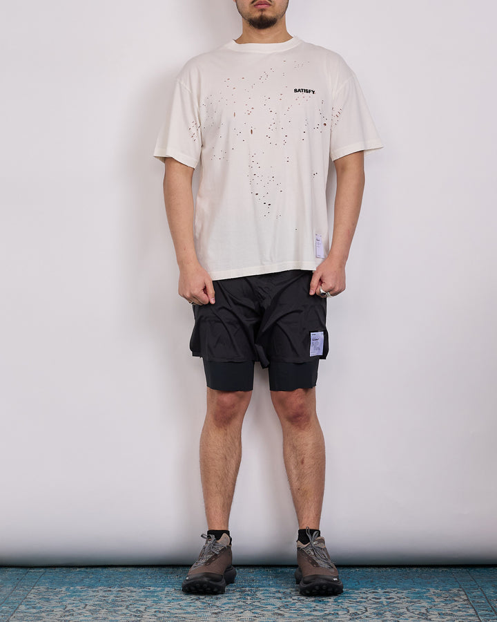 SATISFY MothTech T-Shirt Small Logo Off-White