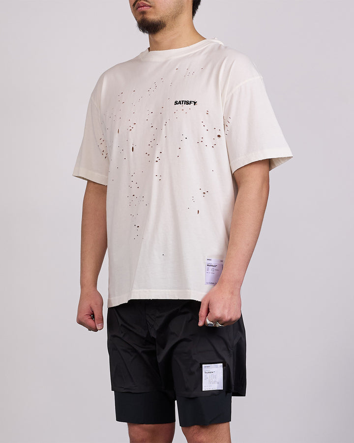 SATISFY MothTech T-Shirt Small Logo Off-White