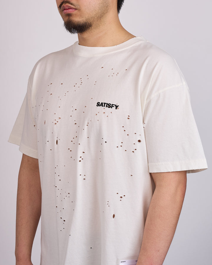 SATISFY MothTech T-Shirt Small Logo Off-White