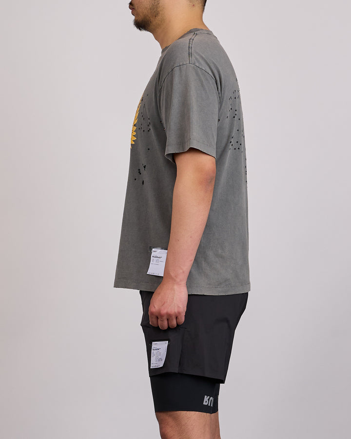 SATISFY MothTech Yellow Eagle T-Shirt Faded Black