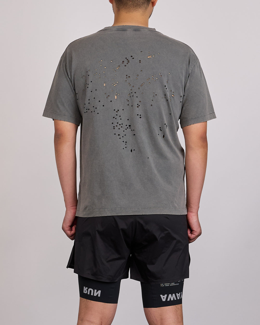 SATISFY MothTech Yellow Eagle T-Shirt Faded Black