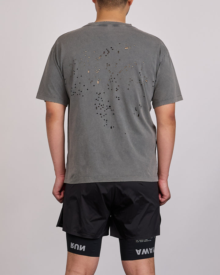 SATISFY MothTech Yellow Eagle T-Shirt Faded Black