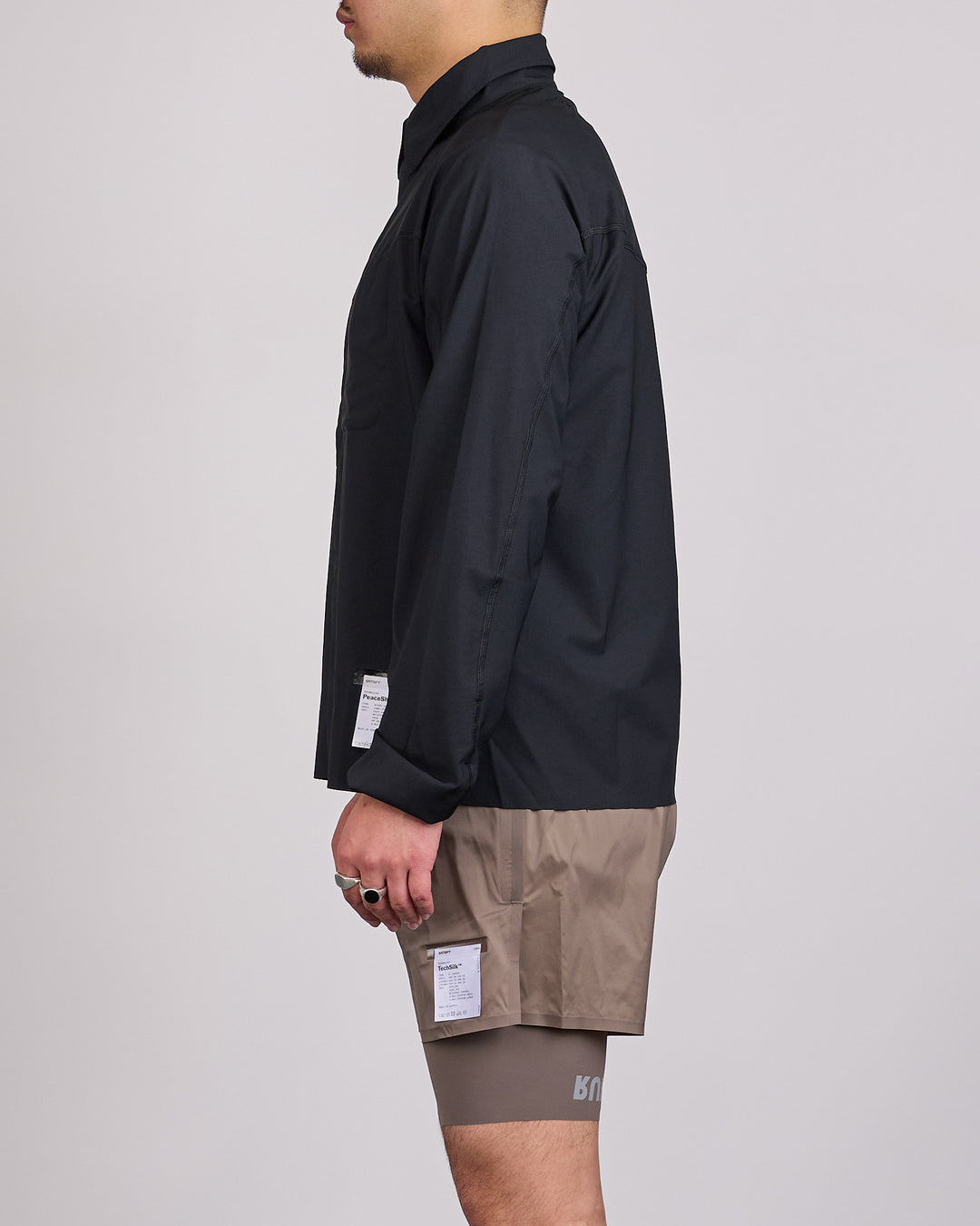 SATISFY PeaceShell River Snap Long Sleeve Shirt Black