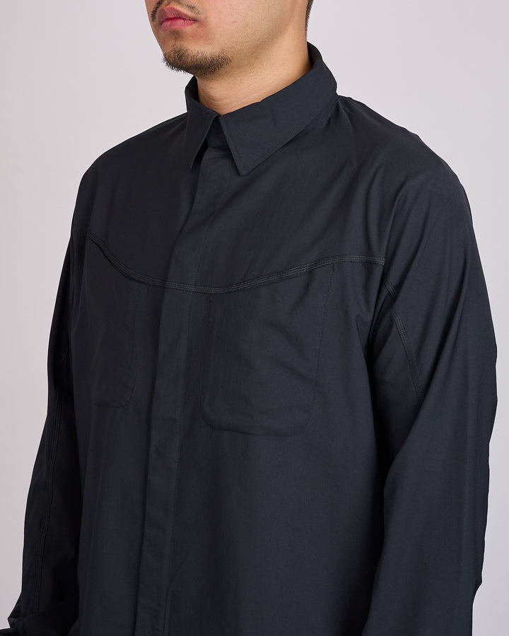 SATISFY PeaceShell River Snap Long Sleeve Shirt Black