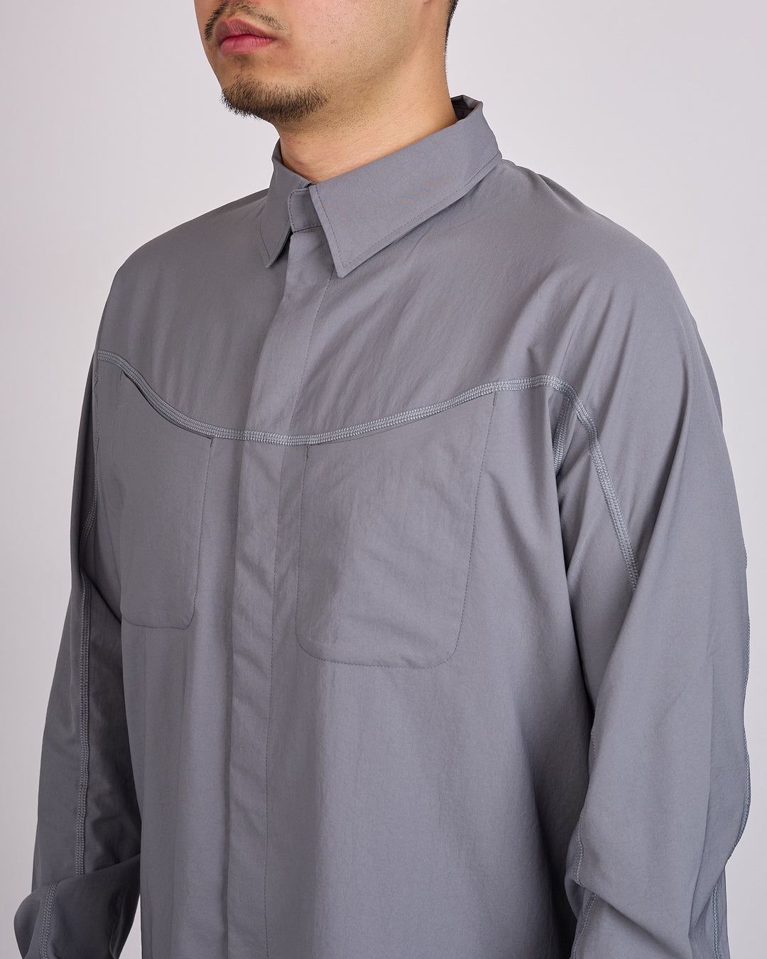 SATISFY PeaceShell River Snap Long Sleeve Shirt Lava Stone