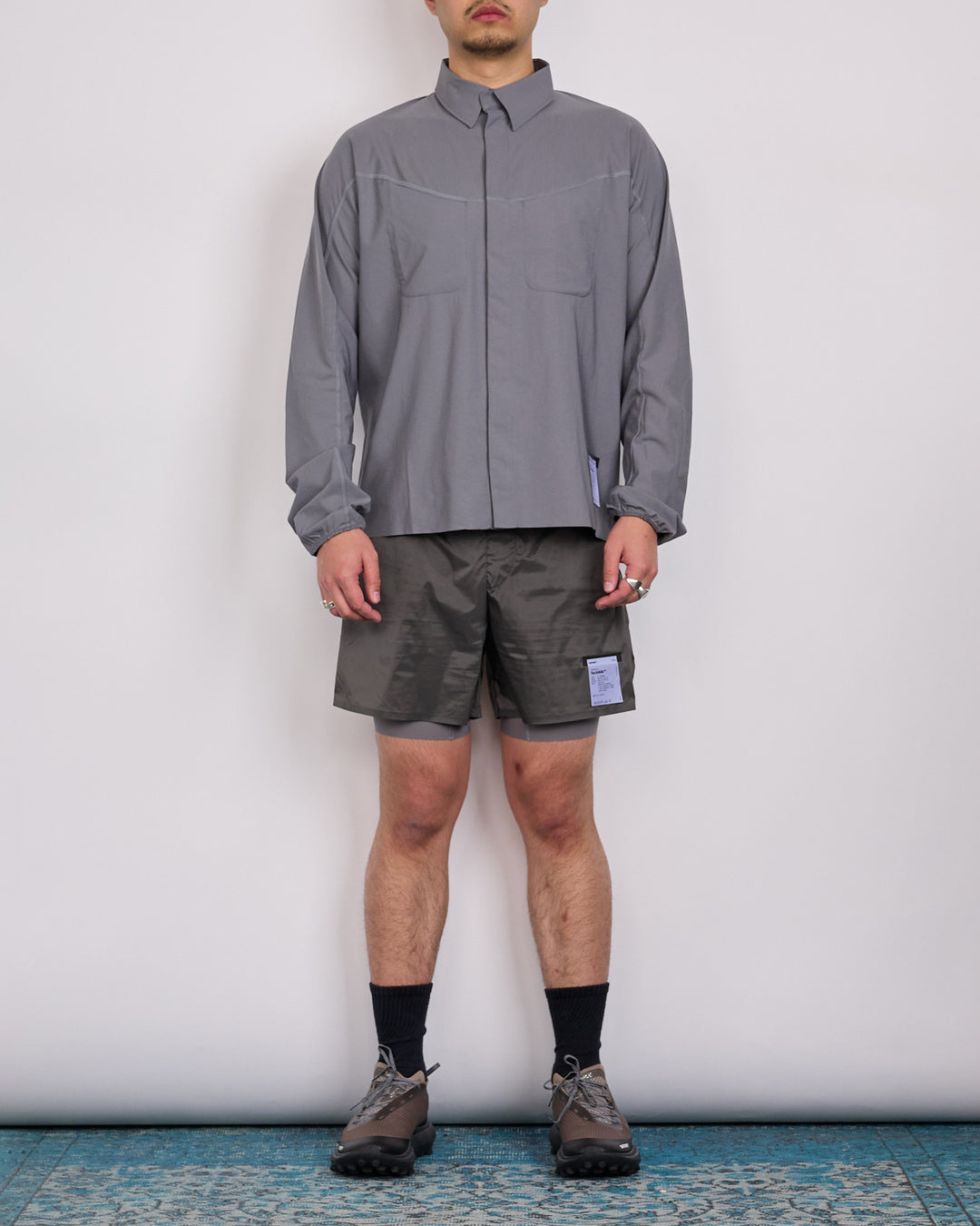 SATISFY PeaceShell River Snap Long Sleeve Shirt Lava Stone