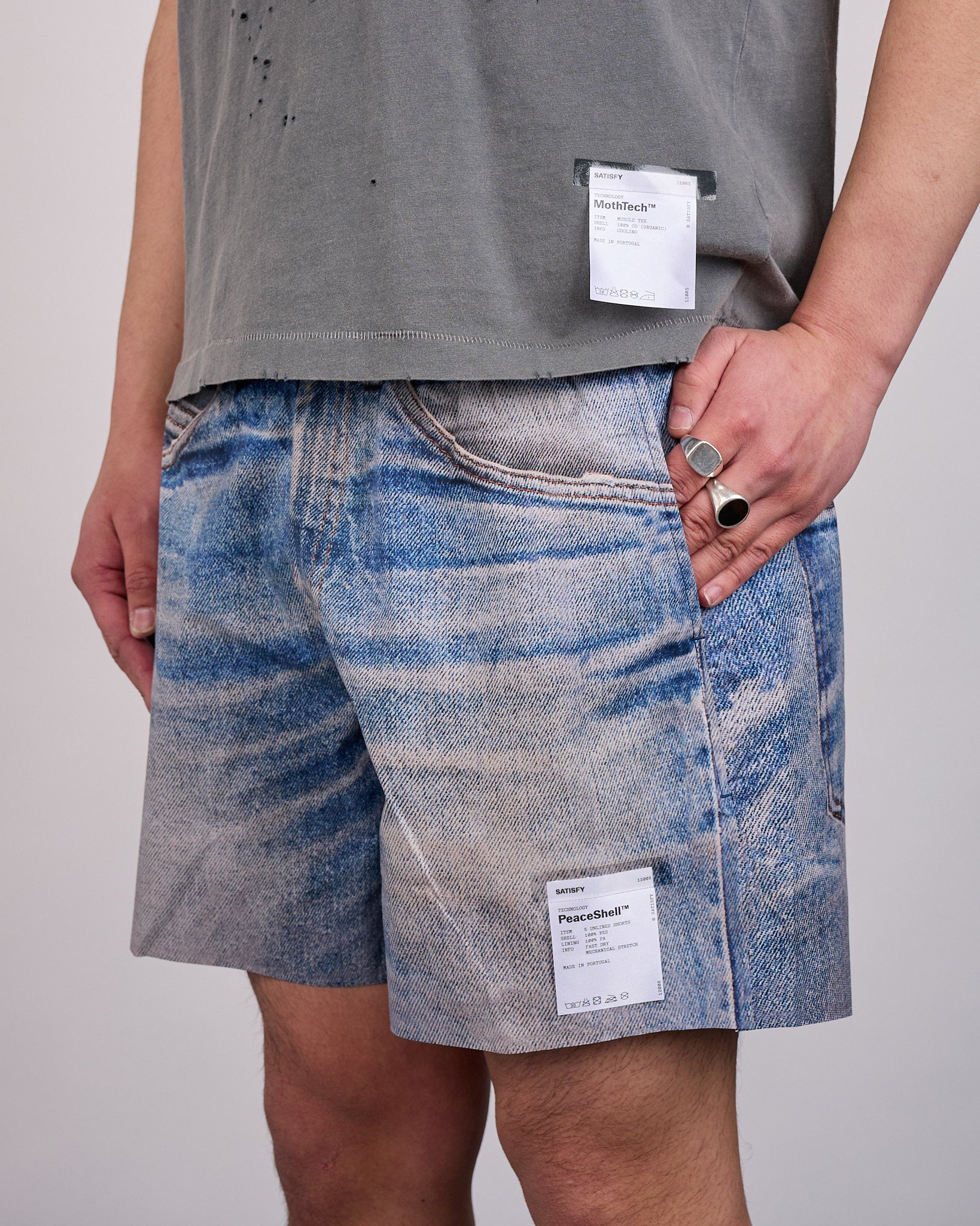 SATISFY PeaceShell Unlined 5-Inch Short Digital Denim Blue – LESS 17