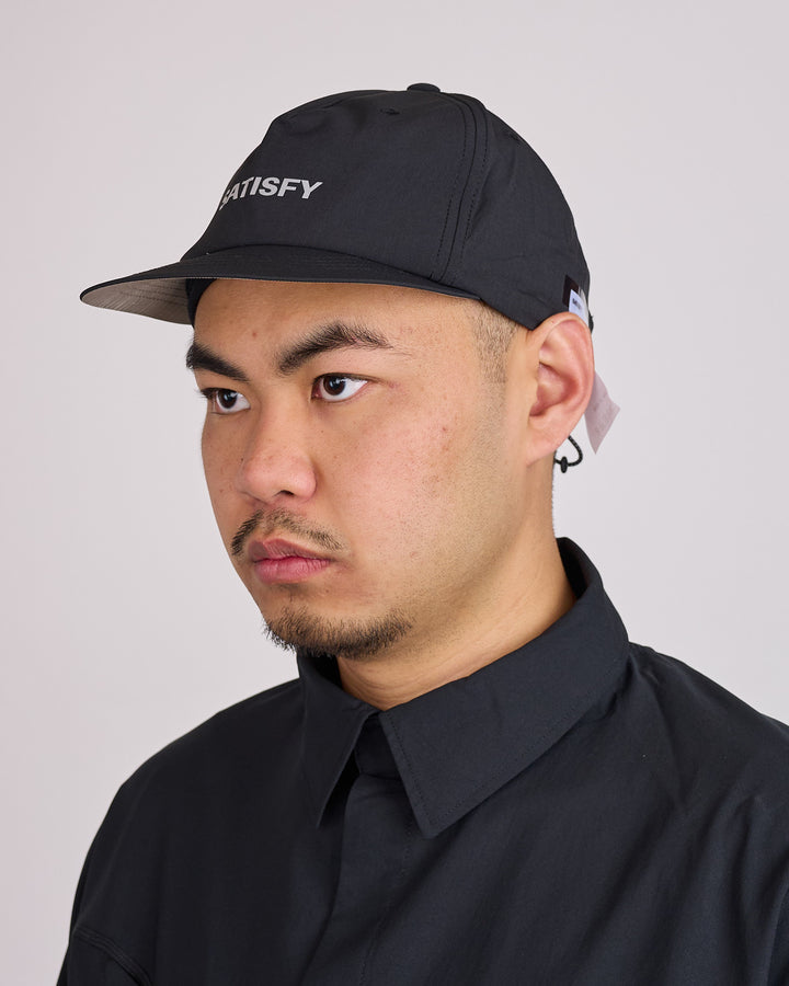 SATISFY PeaceShell Wordmark Logo 5-Panel Pinch Cap Black