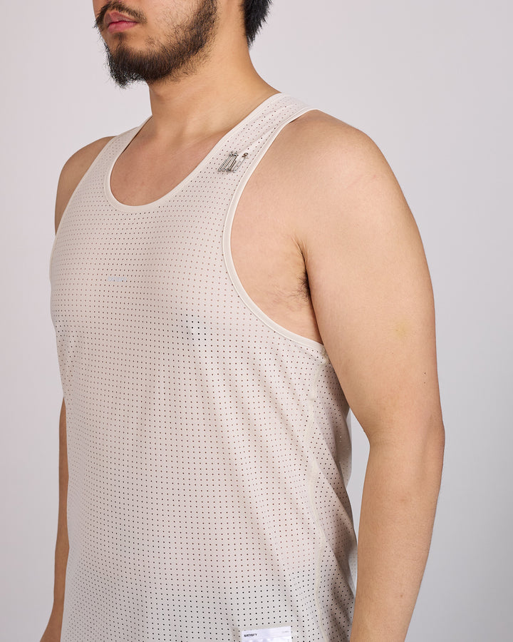SATISFY Space-O Singlet Tank Top Chalk