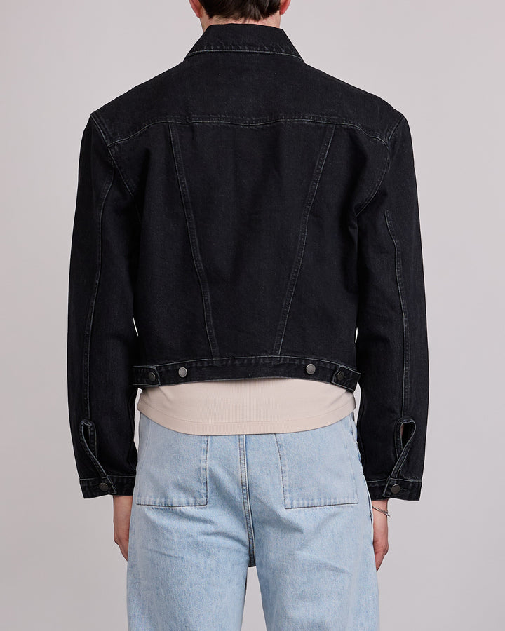 Entire Studios Main Shrunken Denim Jacket Magnetite