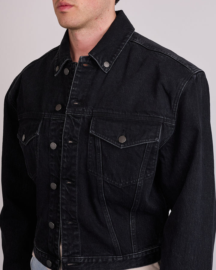 Entire Studios Main Shrunken Denim Jacket Magnetite