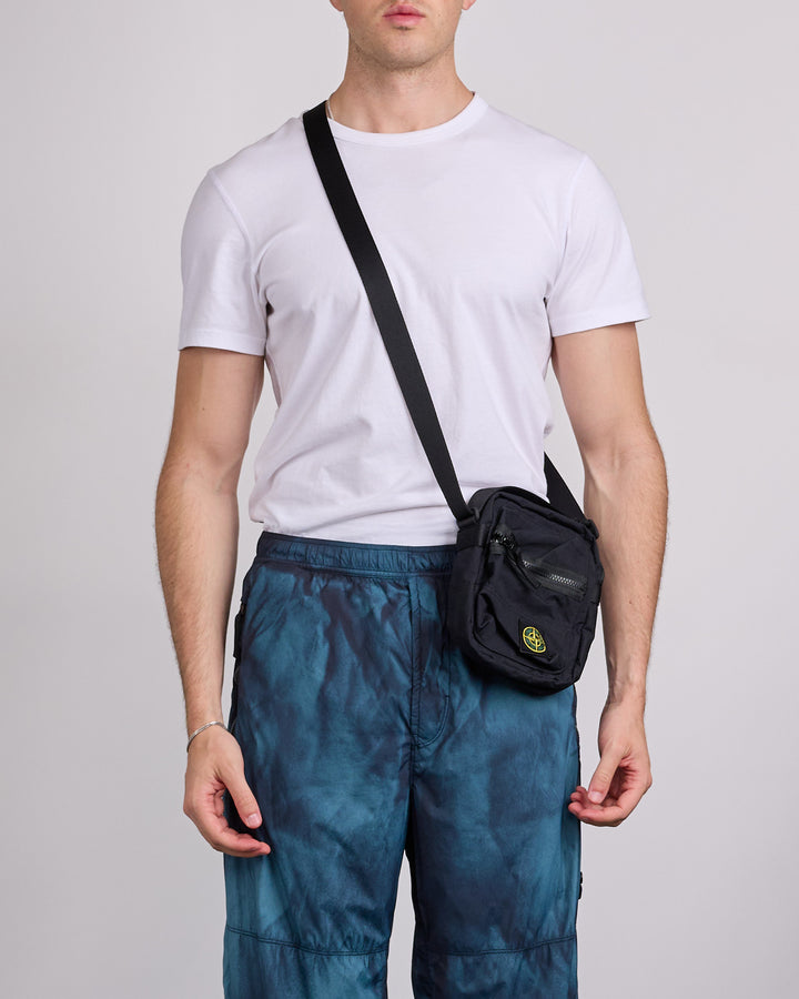 Stone Island Aluminum Tela Side Bag Black